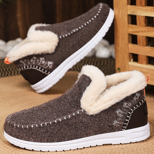Shoes cotton shoes winter new cross-border women's shoes fleece-lined thickened snow boots slip-on ankle boots fashionable warm cotton boots