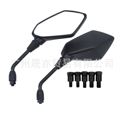 four-wheeler ATV motorcycle rearview: Motorcycle rearview mirror - 1-pair-of-10mm-rearview-mirrors-5-35-long-black-screws