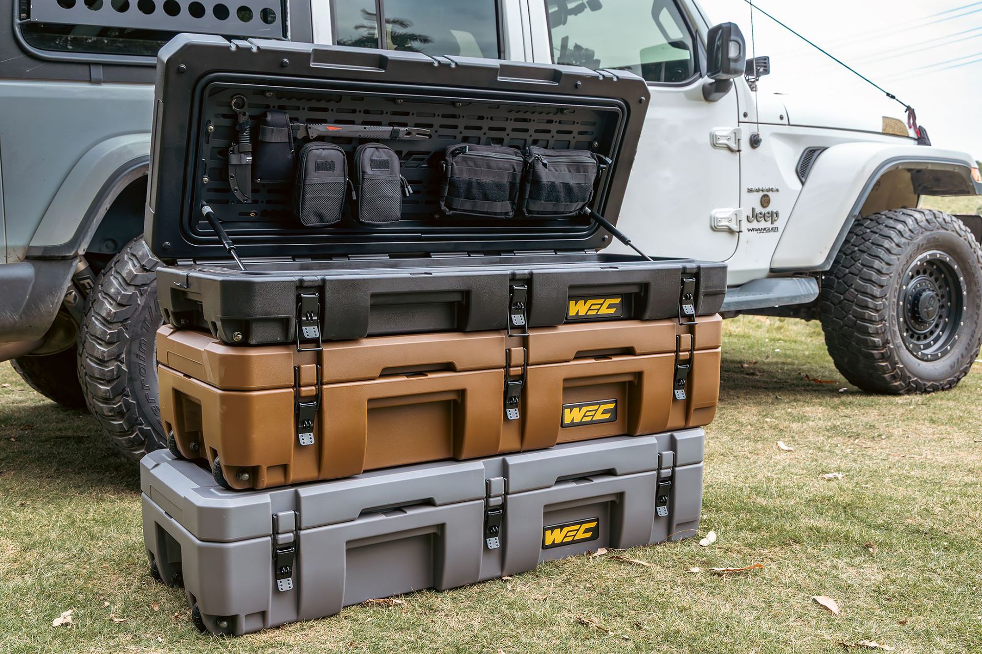 WEC equipment box, roof luggage box, outdoor tactical box, off-road modification, camping universal storage box, organizer box