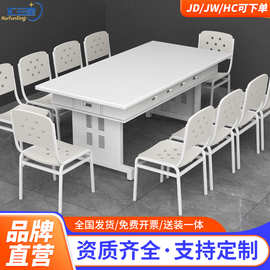 汇云星制式学习桌10人位会议桌培训桌营具学习椅钢制十抽办公桌