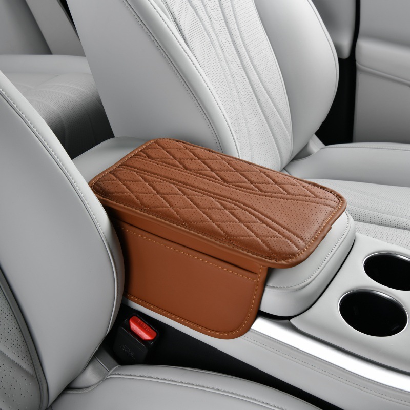 Cross-Border Labelable Armrest Box Heightening Pad, Multifunctional Storage Bag, Breathable Universal Thin Car Armrest Box Pad