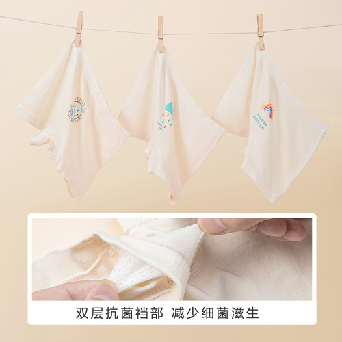 Seamless Girls' Boxer Briefs Children's Thin Printed Modal Antibacterial Crotch Girls Unclamped PP Medium and Large Children's Wholesale