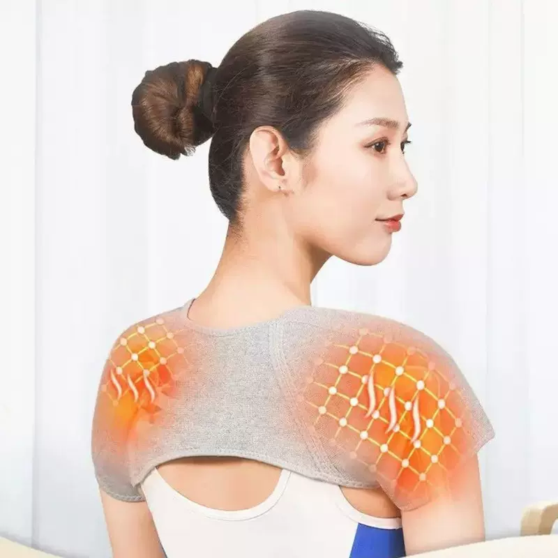 针织加绒自发热艾草保暖护肩防风护肩颈防寒颈椎坎肩空调房  护肩