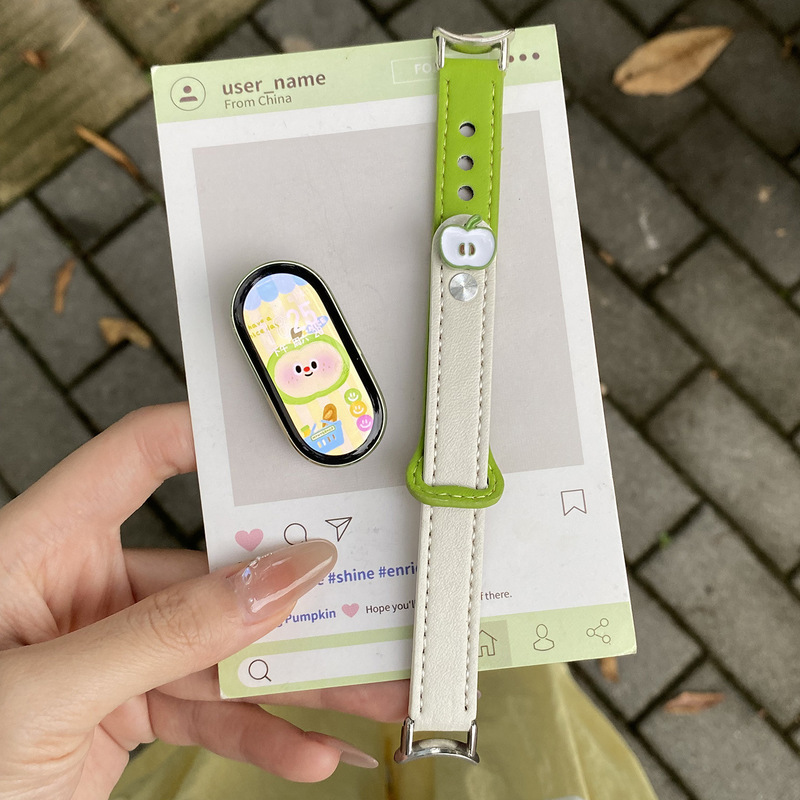 青苹果适用小米手环10表带9反扣8超纤替换腕带通用NFC女款夏创意|undefined
