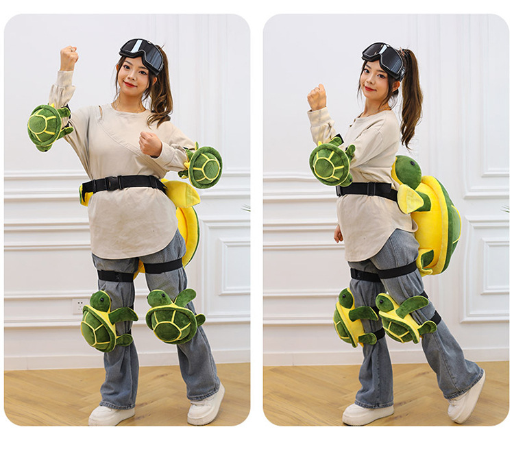 Cartoon Ski Protective Gear, Small Turtle Plush Toy, Cute Turtle Hip and Knee Pads, Anti-Fall Cushion for Adults and Children