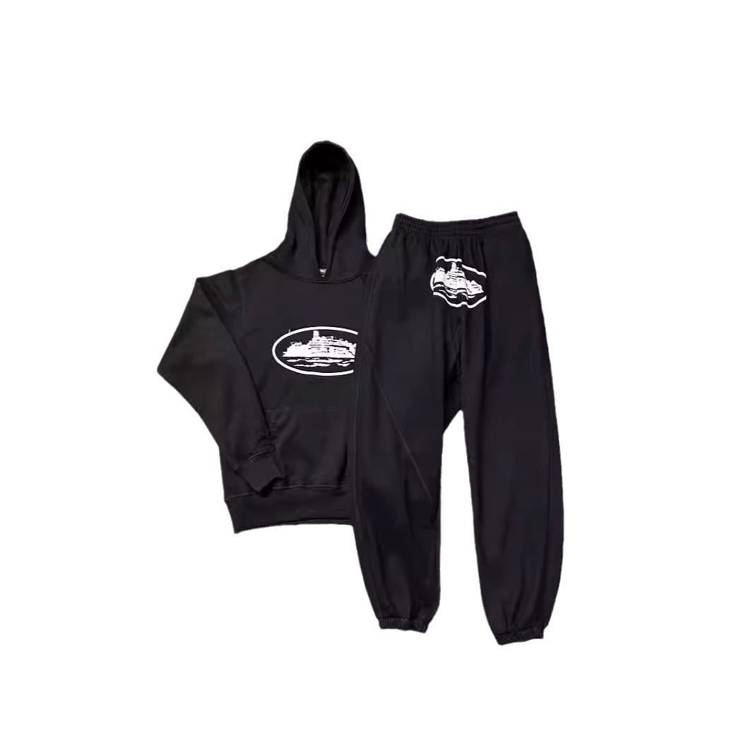 Amazon AliExpress source: European and American trendy streetwear boat-print hooded sweatshirt, couple style, fashionable and versatile.