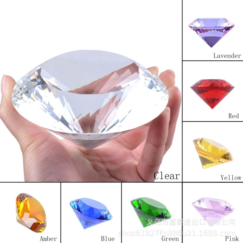 Crystal Crafts k9 Crystal Diamond 100mm Color Diamond Multi-faceted Desktop Ornaments Wedding Supplies Manicure Diamond