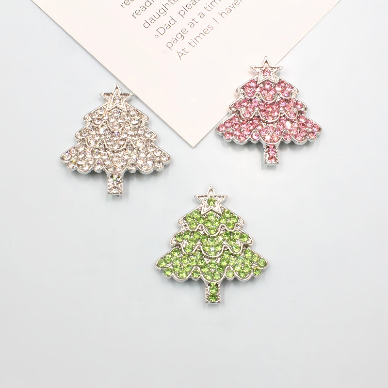 Cross-Border Christmas Tree Electroplated Alloy Micro-Inlaid Material Bracelet Necklace Jewelry DIY Clogs Clothing Accessories