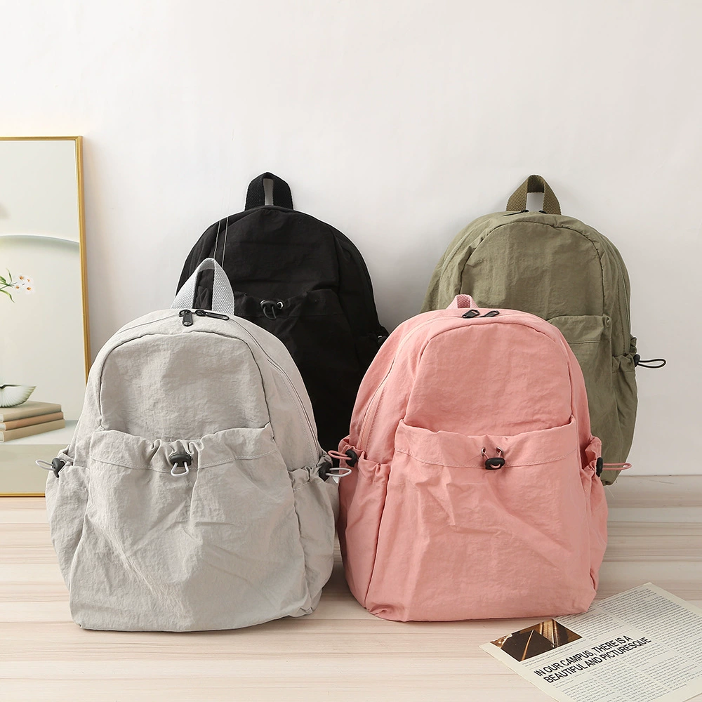 Плиссированный нейлоновый рюкзак большой емкости, повседневный дорожный рюкзак, женская студенческая сумка для компьютера, школьная сумка, дизайн контрастного цвета