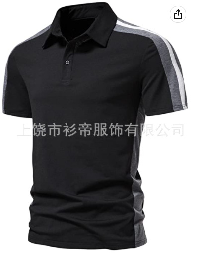 [Punto de aguja] 3D impreso camisa de polo nuevo casual de solapa de manga corta de los hombres camisa transfronteriza estación independiente