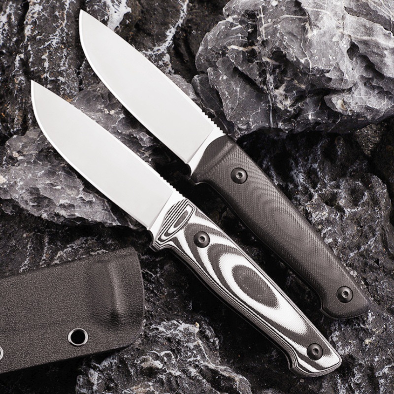 户外多功能野营随身刀防身求生锯齿小直刀野外不锈钢生存迷你小刀