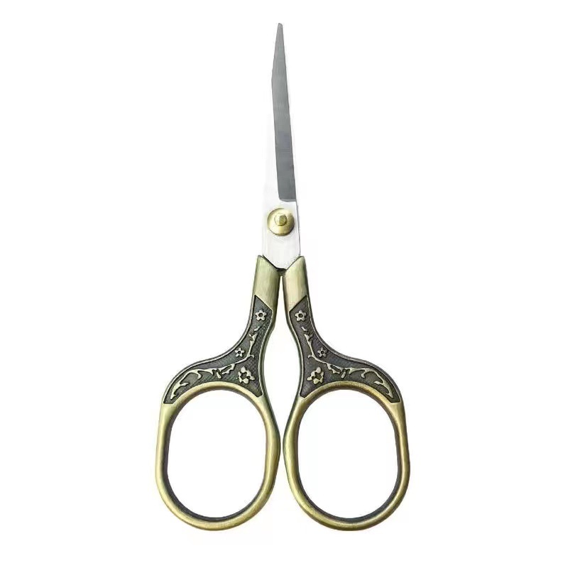 빈티지 스테인레스 스틸 절묘한 매화 꽃 절단 사무실 가위 크로스 스티치 절단 라인 종이 절단 가구 휴대용 학생 수제