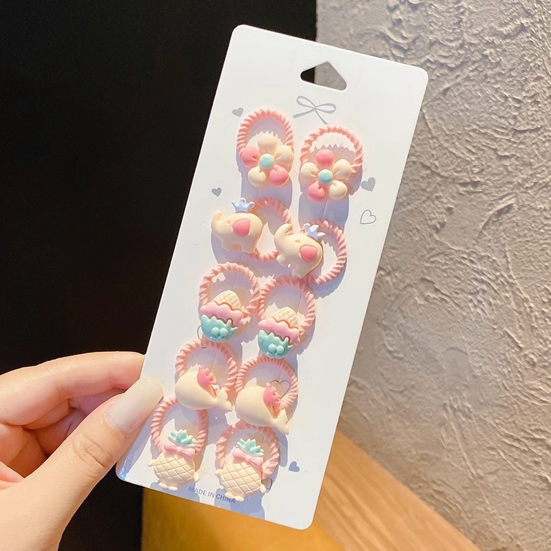 Cuerda linda del lazo del pelo de los niños tamaño pequeño no duele el pelo banda de goma del bebé femenino accesorios para el cabello banda de pelo de dibujos animados