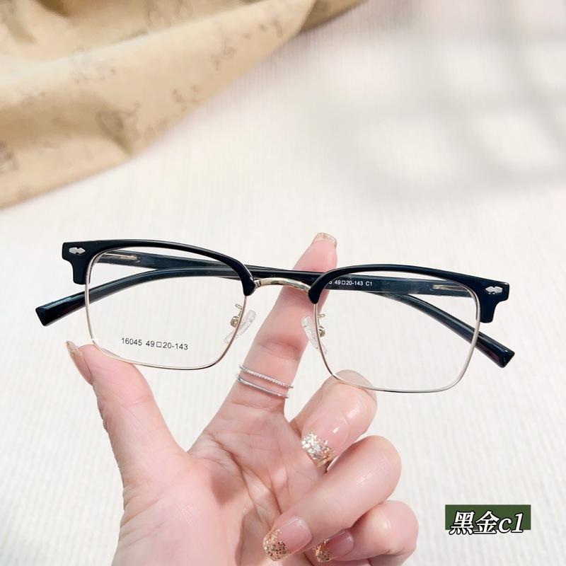 新しい眉フレームメガネ 女性用スモールフレーム 卸売16045 丹陽メガネ工場店 眉フレームメガネフレーム 男性用|undefined