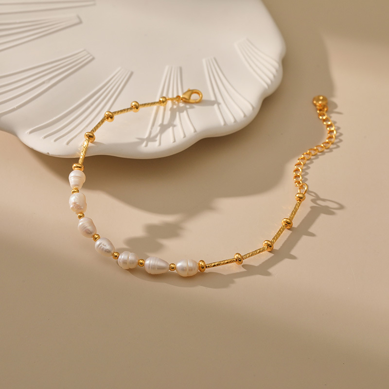 Elegant Fashion Solid Color Pearl Brass Bracelets 1 Piece