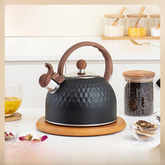Black Hammer Pattern Whistling Kettle Amazon Shrimp Cross-border Kitchen Utensils Whistling Water Kettle Tea Brewing Boiling Water 2.5L Flat