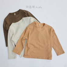 琦乔童装25春季儿童打底衫纯色男童t恤a类长袖韩版宝宝上衣女童