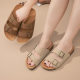 New Summer Cross-border PVC Buckle Leather Sandals Boken Flat Slippers Women's Half Slippers Thick Sole Outer Wear