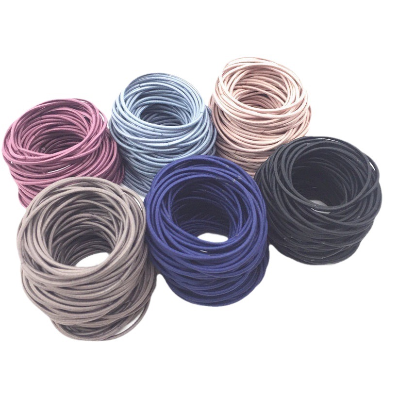 Estilo coreano simple cuerda de pelo de la muchacha de alta banda de goma elástica bolsa de aves banda de pelo sin costura básica cuerda de pelo tocado banda de pelo