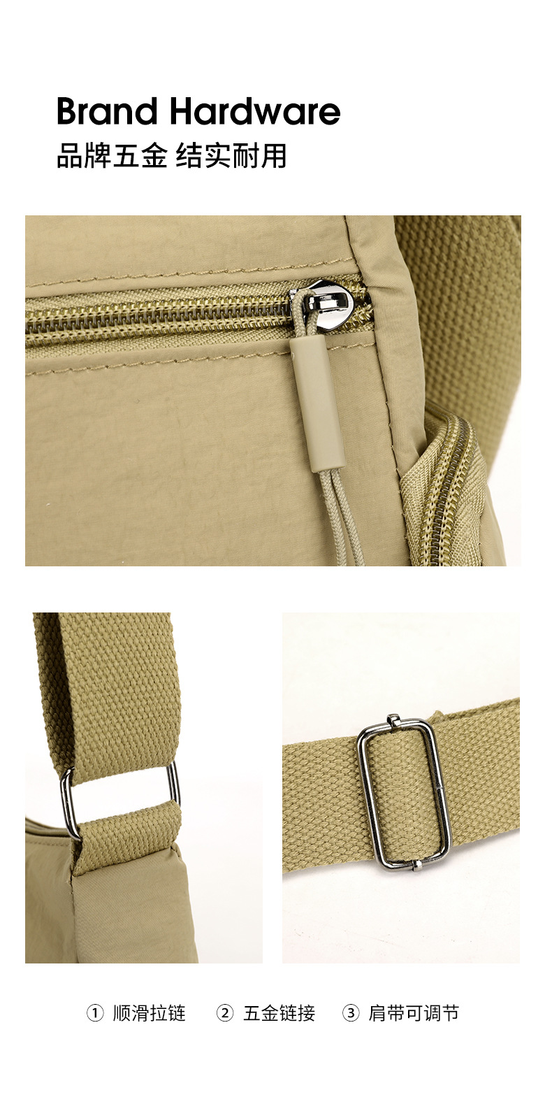 New travel bags: Fashionable crossbody bag for women, nylon large-capacity travel single-shoulder bag for women to work and commute undefined