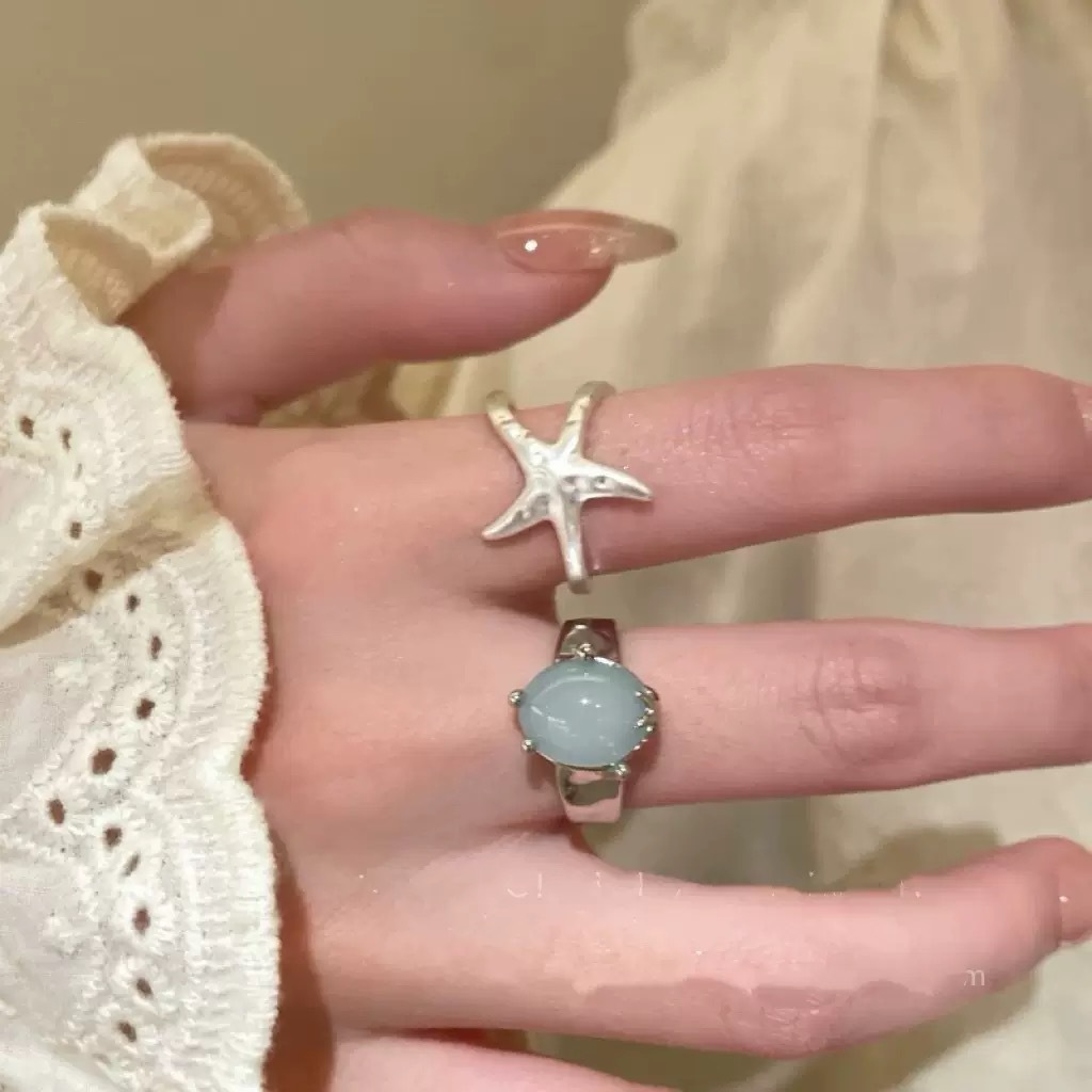 Adjustable Starfish Ring For Women Statement Beach Vacation Jewellery_voghion.com