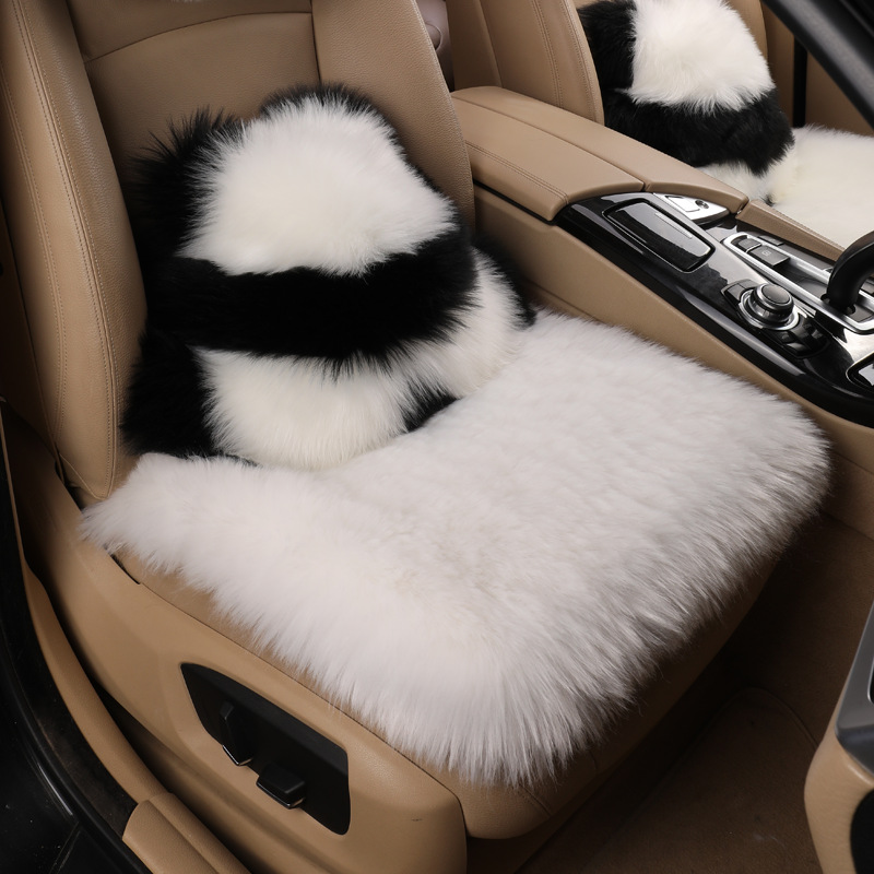 Cross-Border Imitation Long-Haired Wool Panda Pillow Car Plush Cushion Chair Cushion Internet Celebrity Angry Cute Bear
