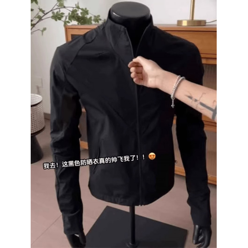 Black Warrior Boxy Fit Stand Collar Sun Protection Jacket for Men, Lightweight and Cool for Summer, Fishing and Cycling Jacket with Regular Shoulders Black Warrior Boxy Fit Stand Collar Sun Protection Jacket for Men, Lightweight and Cool for Summer, Fishing and Cycling Jacket with Regular Shoulders