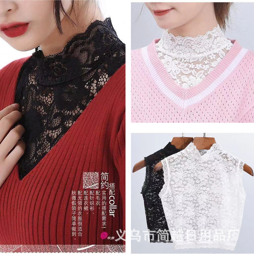 Fashionable universal short base body-friendly lace vest sleevless