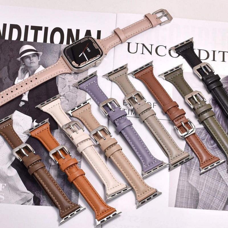 Suitable for Apple Iwatchs10 Watch Strap Apple Small Waist Watch Strap Ultras98765Se Leather Wrist Strap