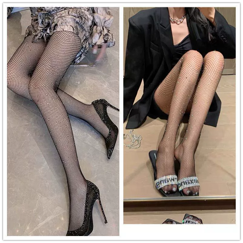 Summer thin tights, black fishing net