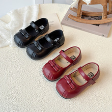 2025年秋季女童蝴蝶结小皮鞋韩版新款百搭软底单鞋女童时尚公主鞋
