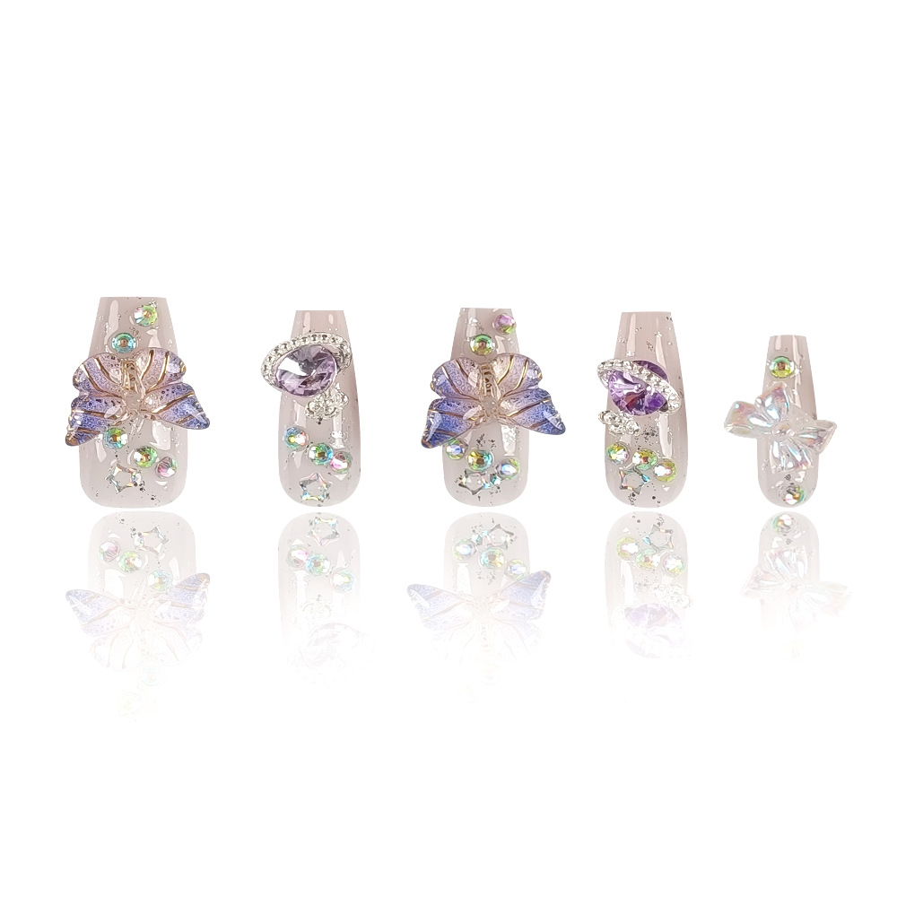 Uñas Postizas Hechas a Mano de 10 Piezas Reutilizable para Mujeres image 6