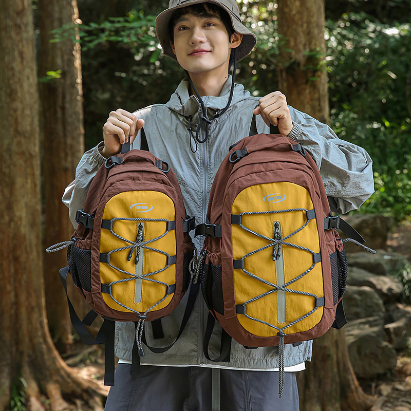 休闲双肩包女2025夏季新款大容量徒步运动登山包短途旅行背包男|undefined