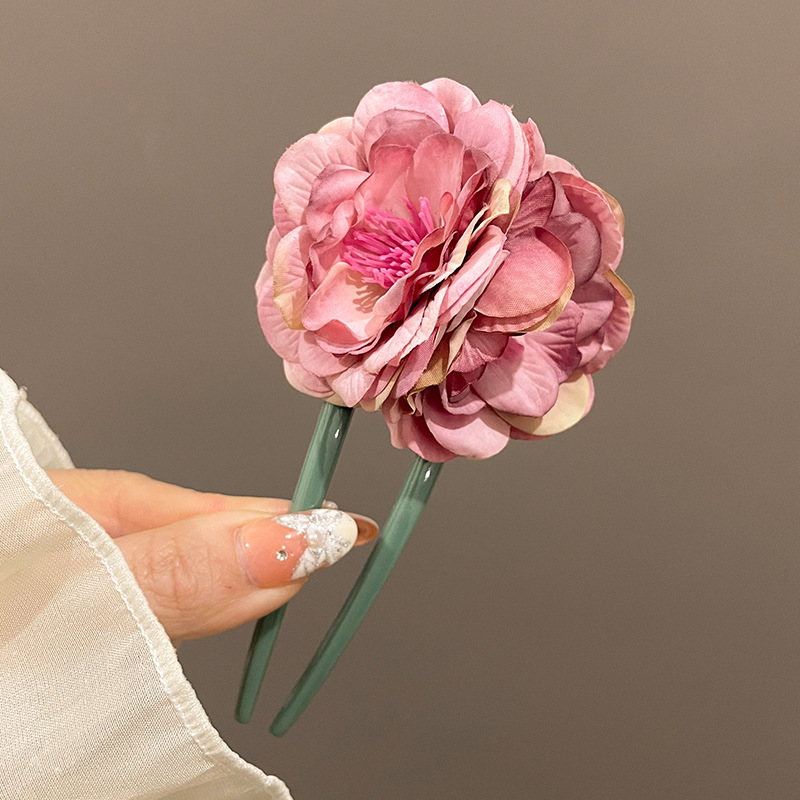 Flores en forma de U pinzas de cabello para mujeres 2024 nuevo pinzas de cabello pinzas