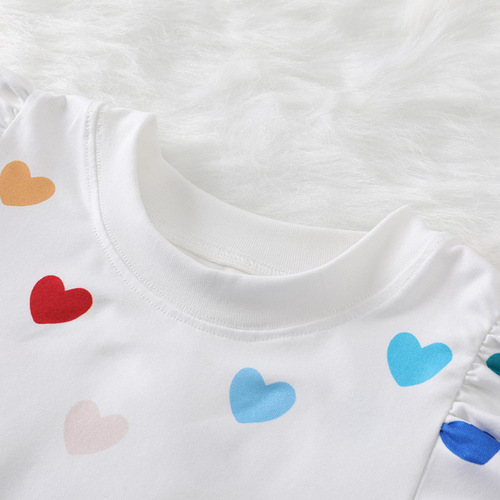 Summer girls sweet short-sleeved t-shirt girls baby top children's half-sleeve children's clothing caring T-shirt cartoon pattern