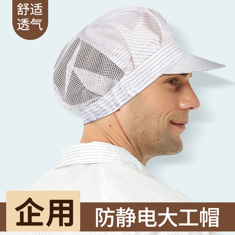 SEAGEBEL防静电大工帽防尘防护电子厂无尘车间食品工作帽生物制药