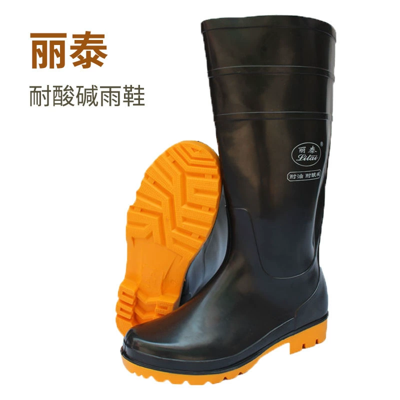 Новые дождевые сапоги из ПВХ, маслостойкие, кислотно-щелочно-стойкие, нескользящие и износостойкие дождевые сапоги Litai с высокими трубками для автомойки, мужская водонепроницаемая обувь с защитой труда
