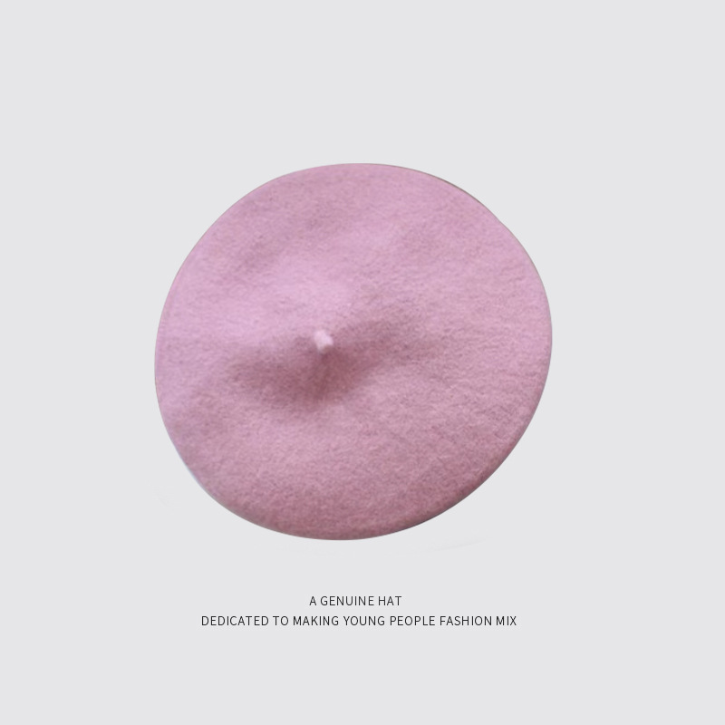 77g Weight Beret Hat Hats Type Daily Occasion Solid Color Pattern Winter Season Women'S Gender Sewing Design Simple Style Style Eaveless Rim Women'S Simple Style Solid Color Sewing Eaveless Beret Hat 27