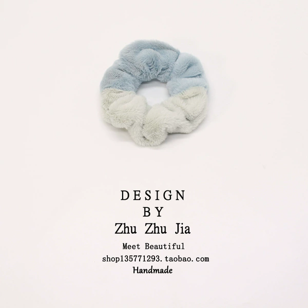 3#blue -gray plush hair circle