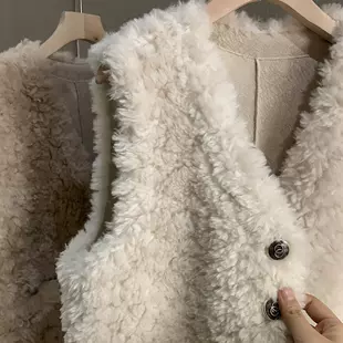 Демисезонный жилет, искусственная шерсть (имита lambswool), Западный стиль, утолщённый, женский повседневный слой