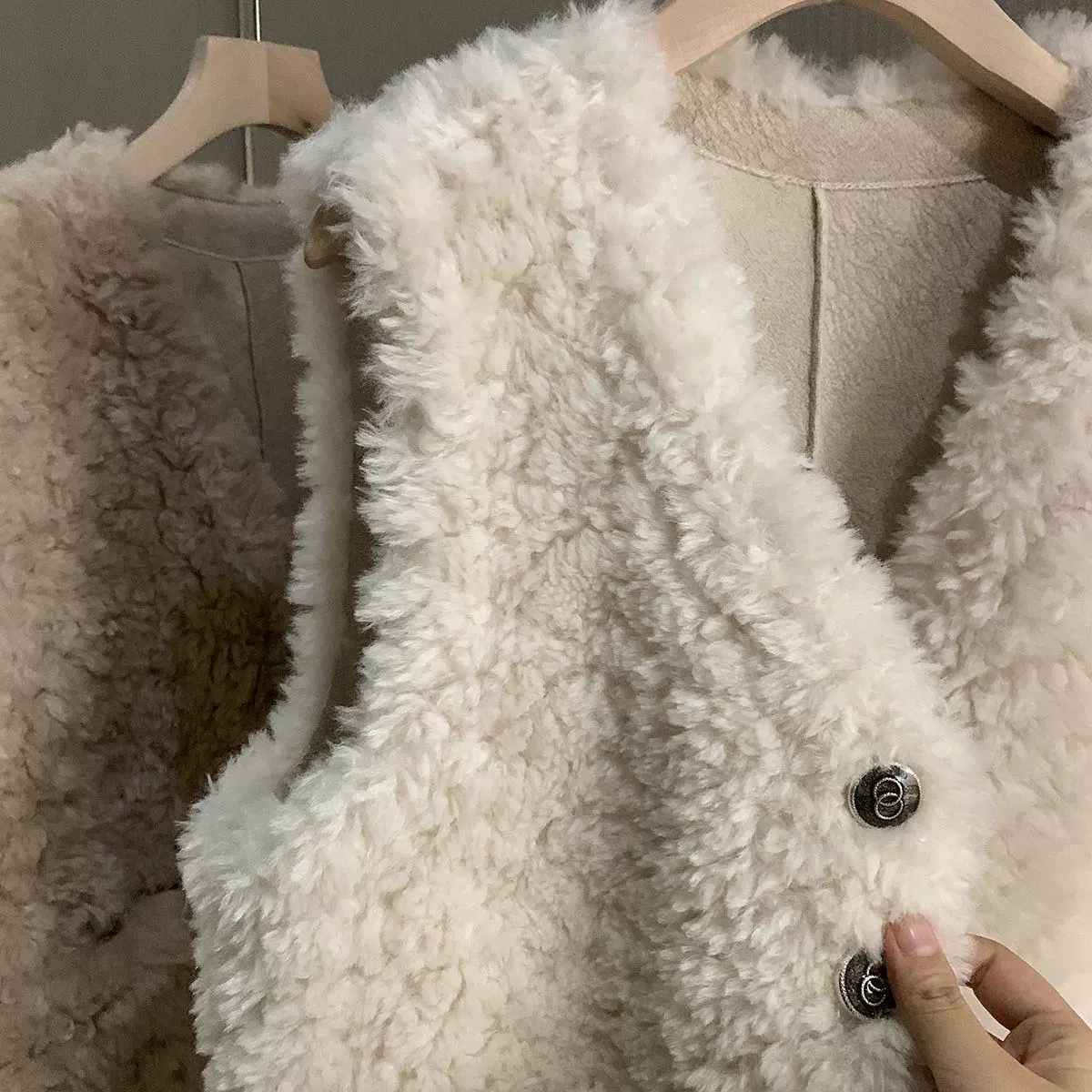Демисезонный жилет, искусственная шерсть (имита lambswool), Западный стиль, утолщённый, женский повседневный слой