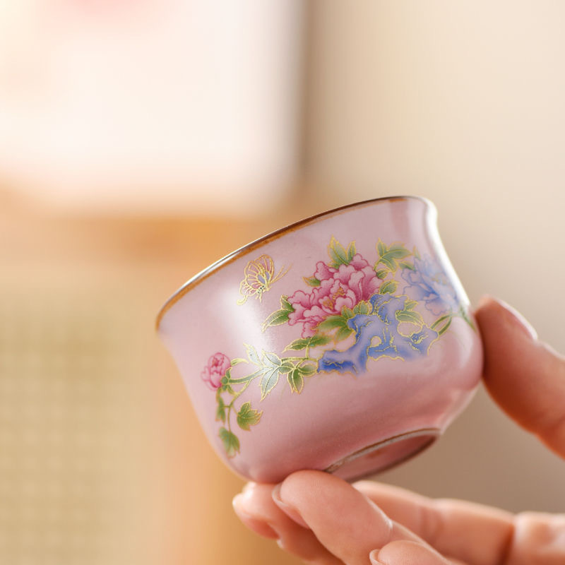 汝窑茶杯珐琅彩品茗杯泡茶杯开片主人杯客杯个人杯陶瓷纪念伴手礼|undefined