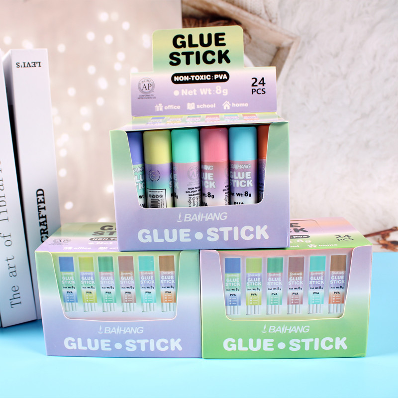 Venta al por mayor estudiante colorido hecho a mano de alta viscosidad fuerte pegamento sólido suministros de oficina pegamento sólido palo niños papelería suministros