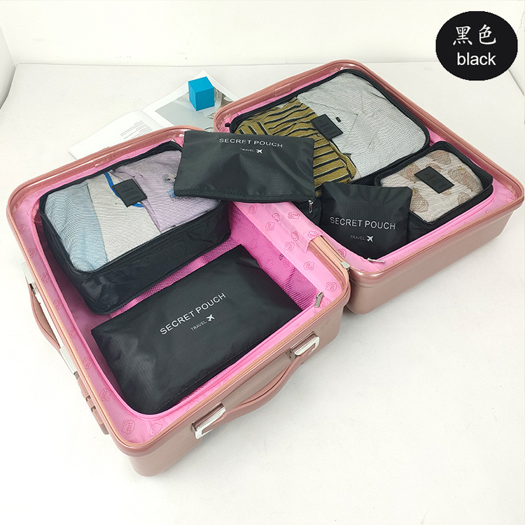 Ropa transfronteriza Bolsa de almacenamiento de viaje de 7 piezas Bolsa de lavado de clasificación de ropa interior Bolsa de almacenamiento de siete u ocho piezas Bolsa de zapatos