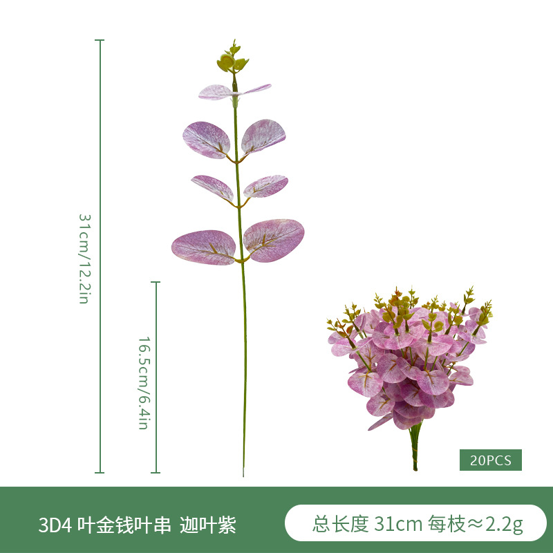 3D4 잎 돈 잎 문자열 카 잎 보라색 A09641