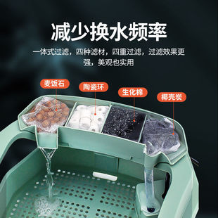 Turtle Tank with Sunbathing Platform, Ecological Tank, Turtle Box, Landscaping Villa Breeding Box, Household Breeding Brazilian Turtle