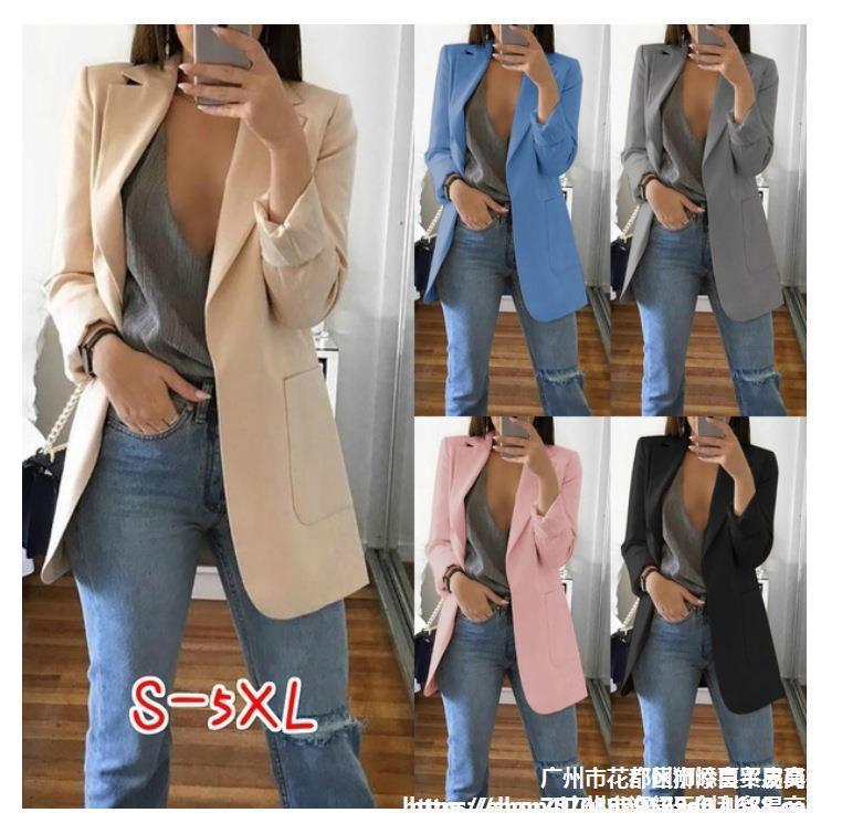 Women Ladies Casual Blazer Suit Jacket C...