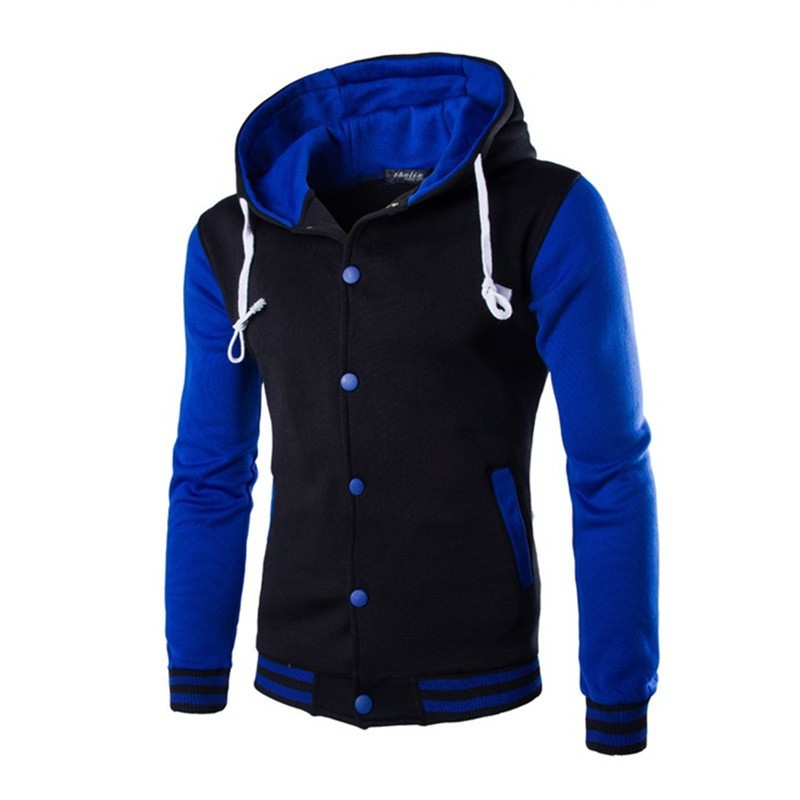 Chaqueta de béisbol con capucha estilo europeo y americano para hombre, ajustada, tipo cárdigan, sudadera corta de forro polar W869