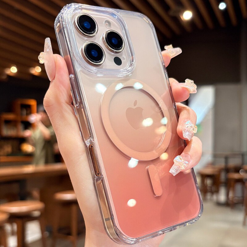 透明渐变适用苹果17promax手机壳新款iphone15磁吸14大孔不包镜头|undefined