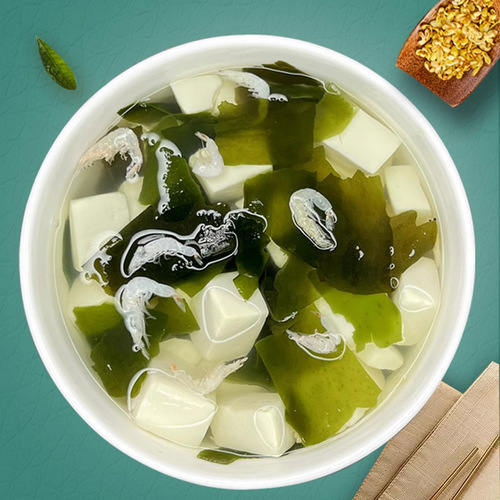 Instant Edible Kombu Shrimp Soup in Sealed Packaging for Home Use